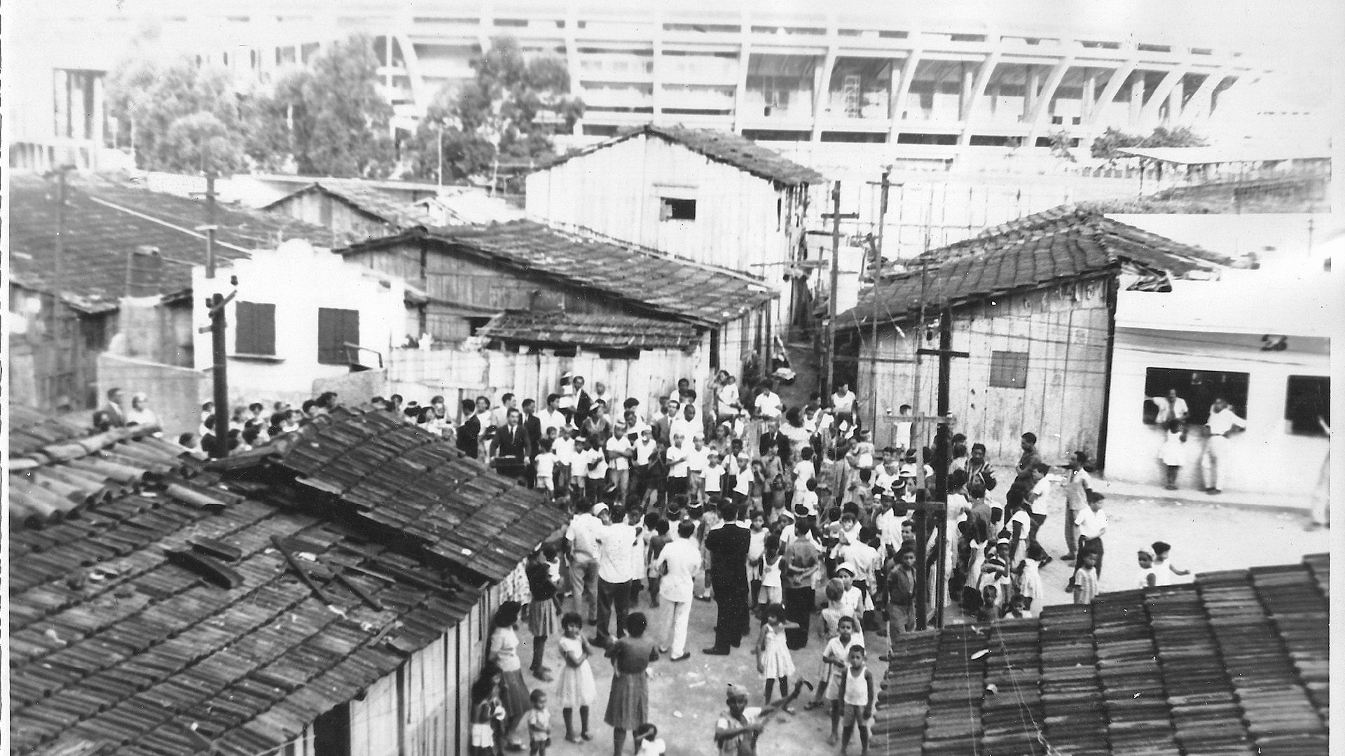Culto na Favela do Esqueleto, onde se encontra hoje o campus da UERJ - Anos 60